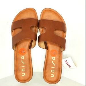 Unisa brown slip on sandals sz 9.5 M unadli-t